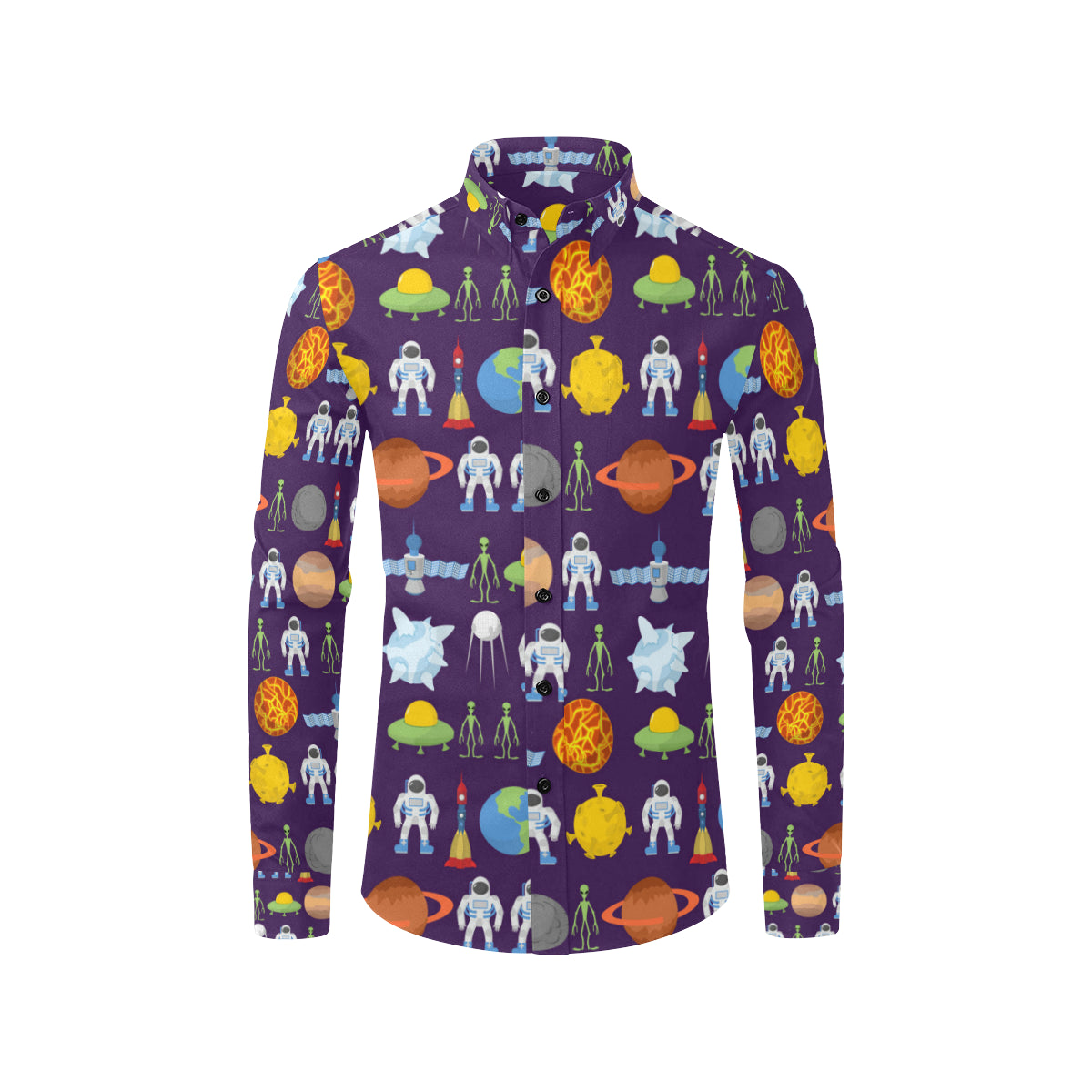 Alien Astronaut Planet Men's Long Sleeve Shirt