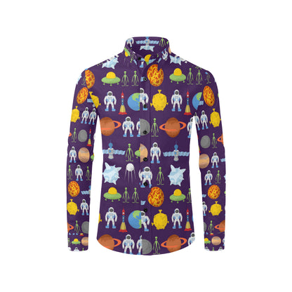 Alien Astronaut Planet Men's Long Sleeve Shirt
