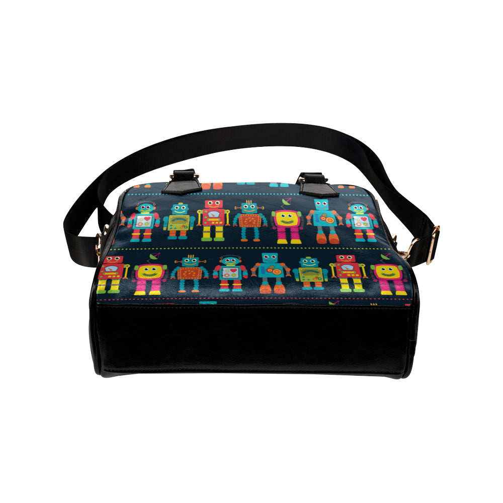 Robot Pattern Print Design A01 Shoulder Handbag