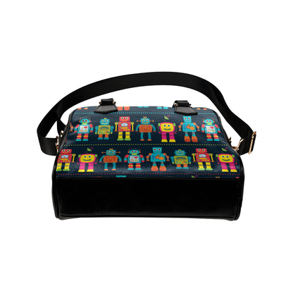 Robot Pattern Print Design A01 Shoulder Handbag