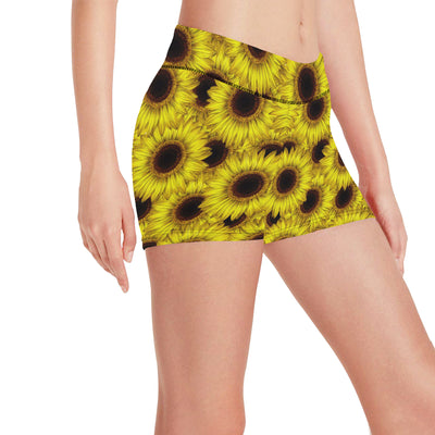 Sunflower Pattern Print Design SF011 Yoga Shorts