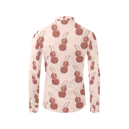 Cello Pattern Print Design 03 Men's Long Sleeve Shirt