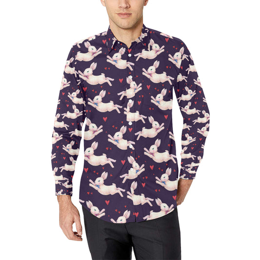 Rabbit Pattern Print Design RB016 Men's Long Sleeve Shirt