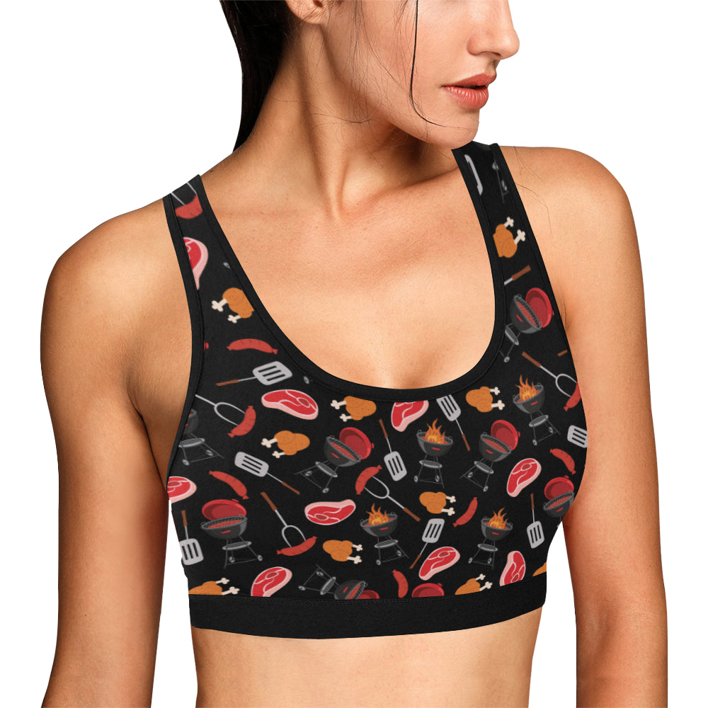 Barbecue Pattern Print Design 04 Sports Bra