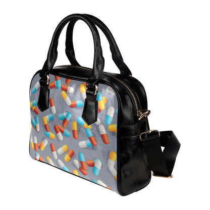Pill Pattern Print Design A01 Shoulder Handbag