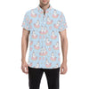 Donut Unicorn Pattern Print Design DN014 Men's Short Sleeve Button Up Shirt