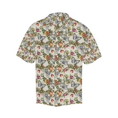 Butterfly Flower Pattern Print Design 06 Men's Hawaiian Shirt