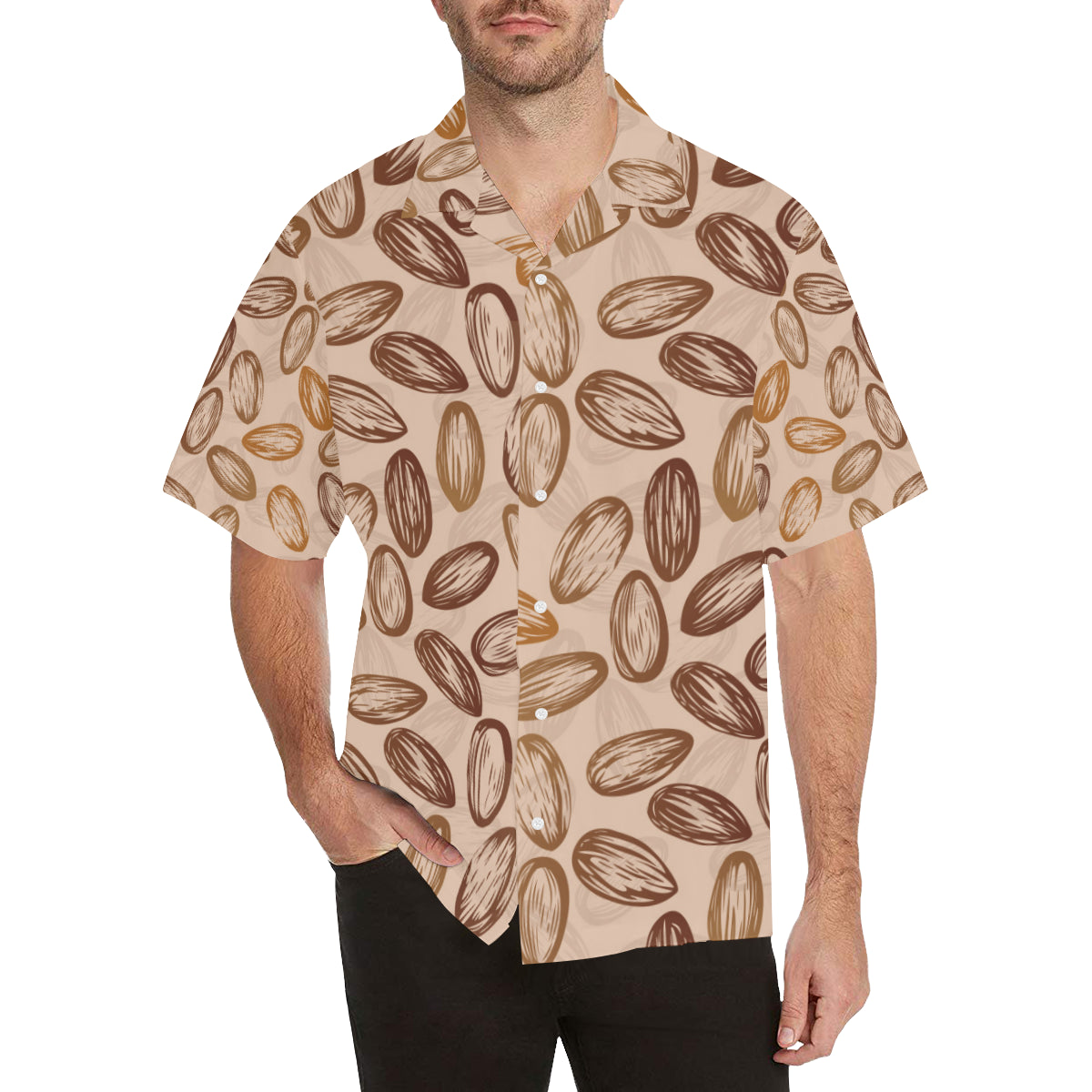 Almond Pattern Print Design 02 Men's Hawaiian Shirt