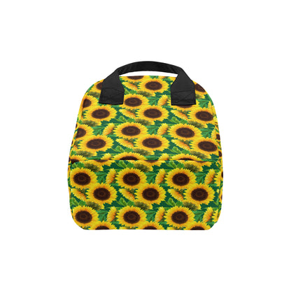 Sunflower Pattern Print Design SF02 Insulated Lunch Bag