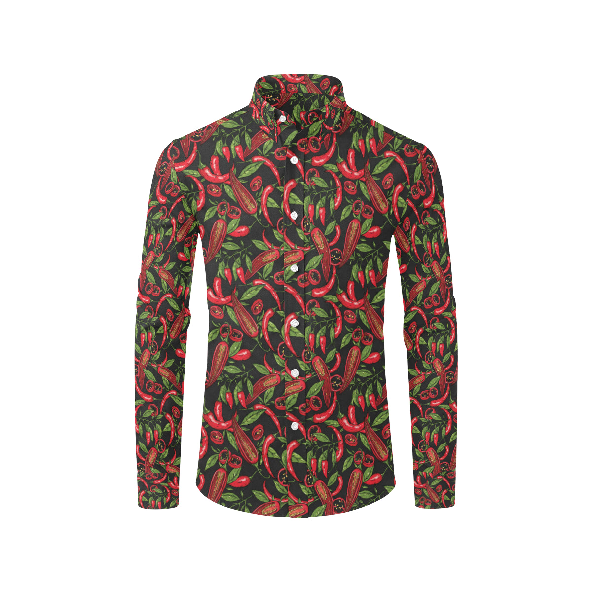 Chilli Pepper Pattern Print Design 02 Men's Long Sleeve Shirt
