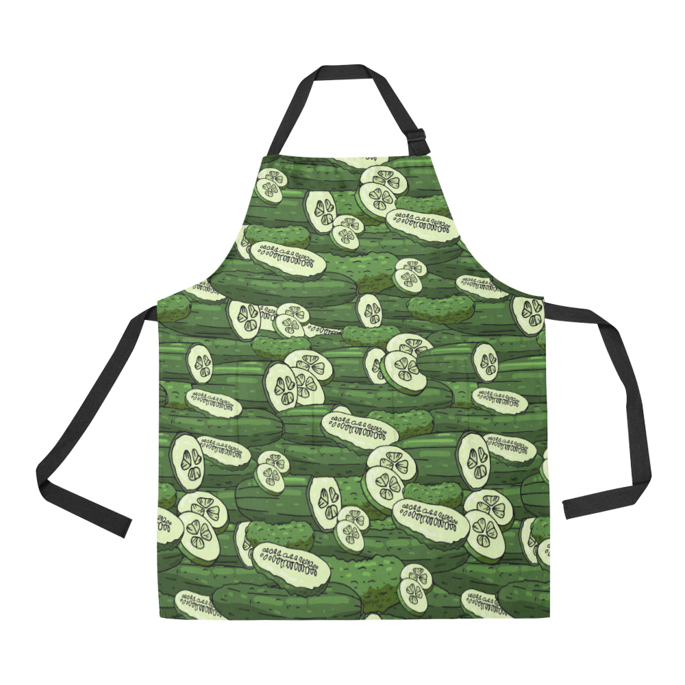 Cucumber Pattern Print Design CC01 Apron with Pocket