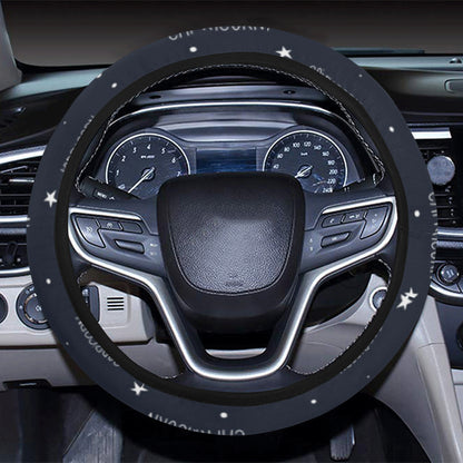 Capricorn Zodiac Pattern Print Design 01 Steering Wheel Cover with Elastic Edge