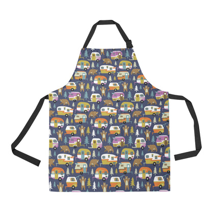 Camper Pattern Print Design 04 Apron with Pocket