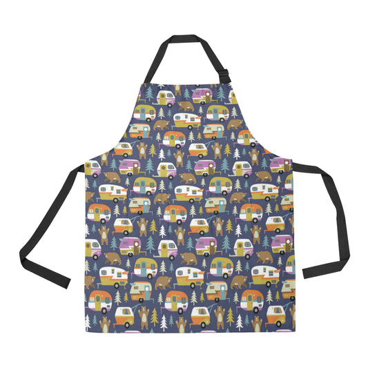 Camper Pattern Print Design 04 Apron with Pocket