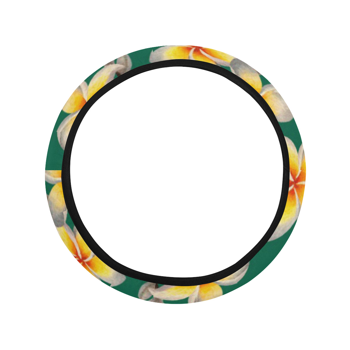 Plumeria Pattern Print Design PM07 Steering Wheel Cover with Elastic Edge