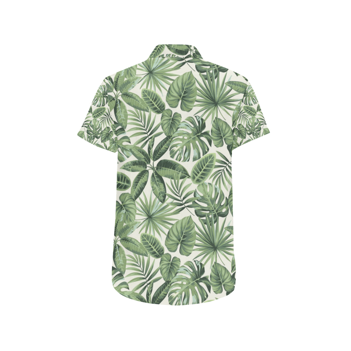 Palm Leaves Pattern Print Design PL014 Men's Short Sleeve Button Up Shirt