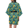 Lovebird Pattern Print Design 02 Women's Short Kimono
