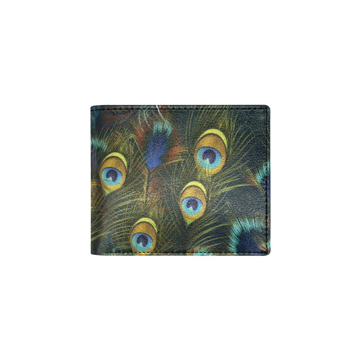 Peacock Feather Pattern Print Design A03 Men's ID Card Wallet