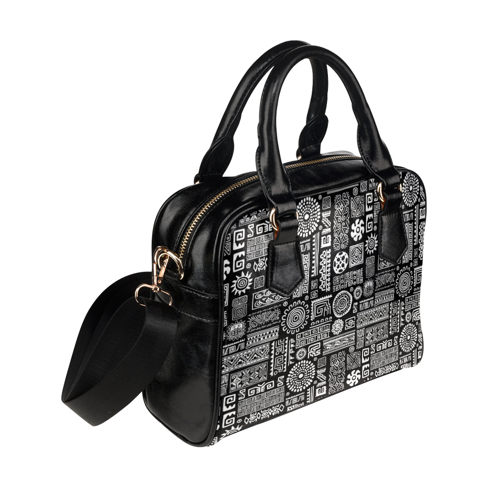 Polynesian Pattern Print Design A02 Shoulder Handbag