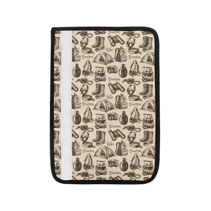 Camping Pattern Print Design 01 Car Seat Belt Cover