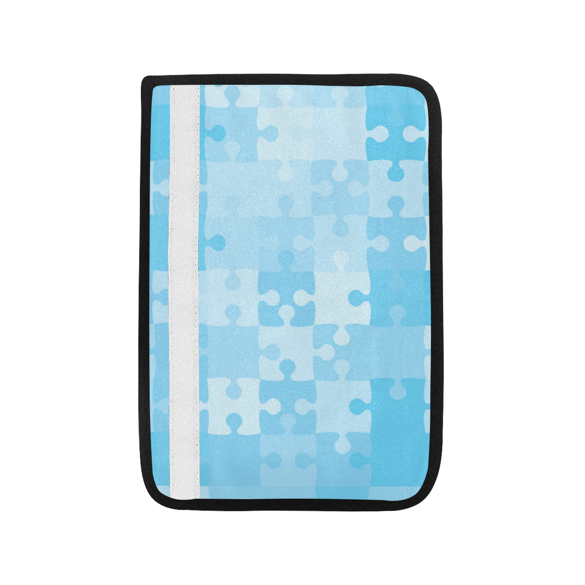 Puzzle Blue Pattern Print Design A04 Car Seat Belt Cover