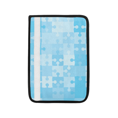 Puzzle Blue Pattern Print Design A04 Car Seat Belt Cover