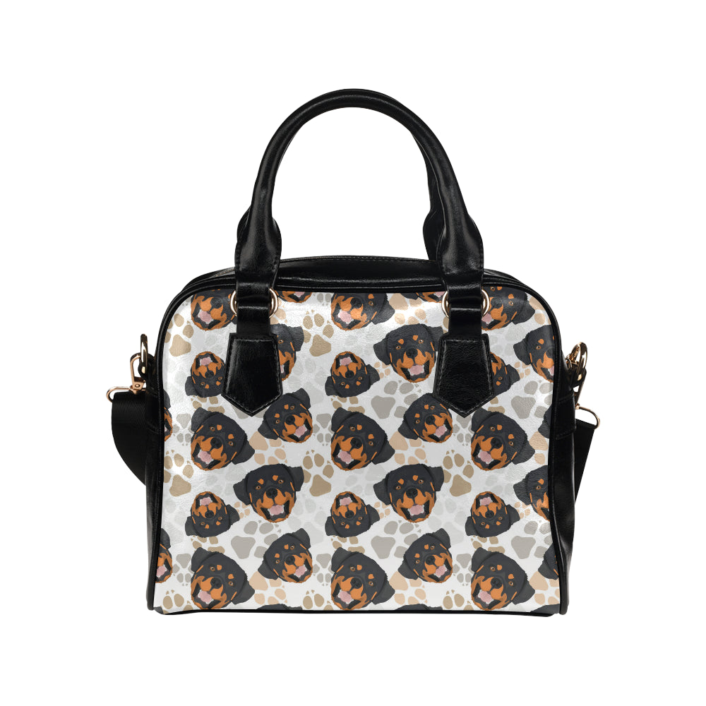 Rottweiler Pattern Print Design A03 Shoulder Handbag