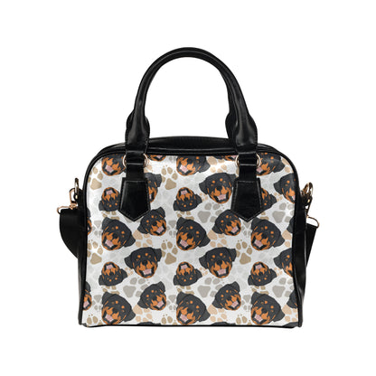 Rottweiler Pattern Print Design A03 Shoulder Handbag