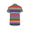 Mexican Blanket Colorful Print Pattern Men's Short Sleeve Button Up Shirt