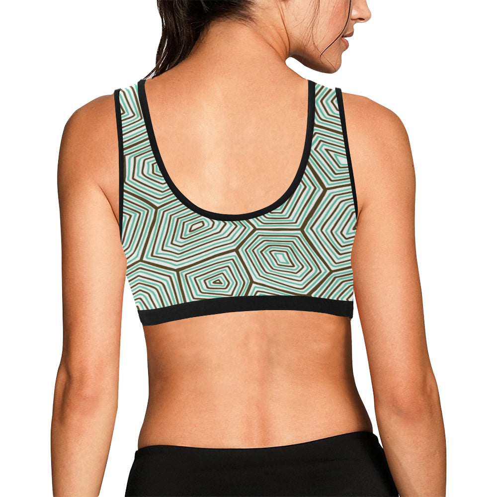 Sea Turtle Skin Print Sports Bra