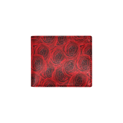 Rose Red Pattern Print Design RO04 Men's ID Card Wallet