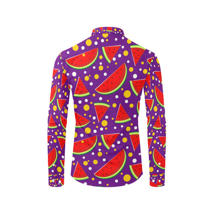 Watermelon Pattern Print Design WM010 Men's Long Sleeve Shirt
