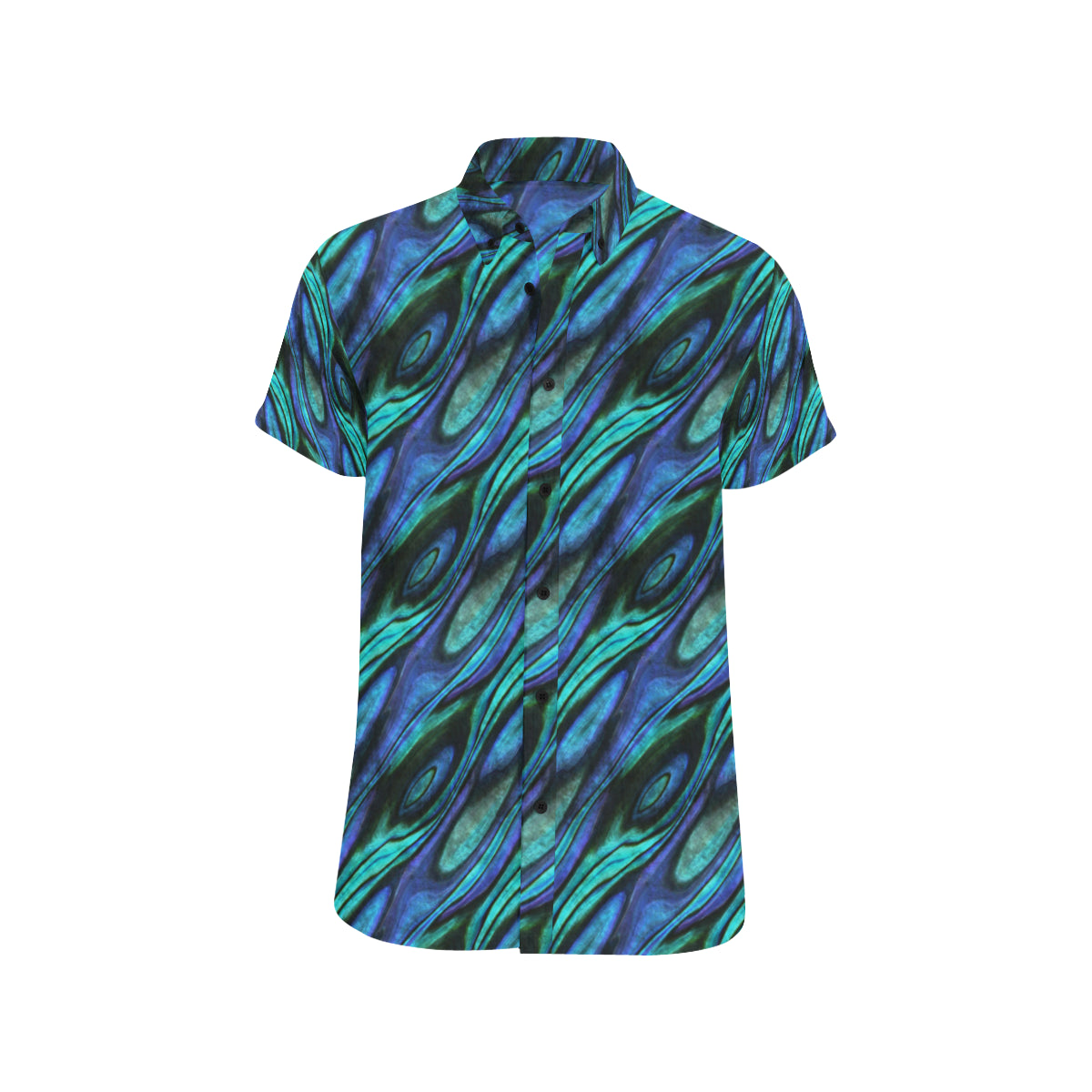 Abalone Pattern Print Design 03 Men's Short Sleeve Button Up Shirt