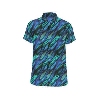 Abalone Pattern Print Design 03 Men's Short Sleeve Button Up Shirt