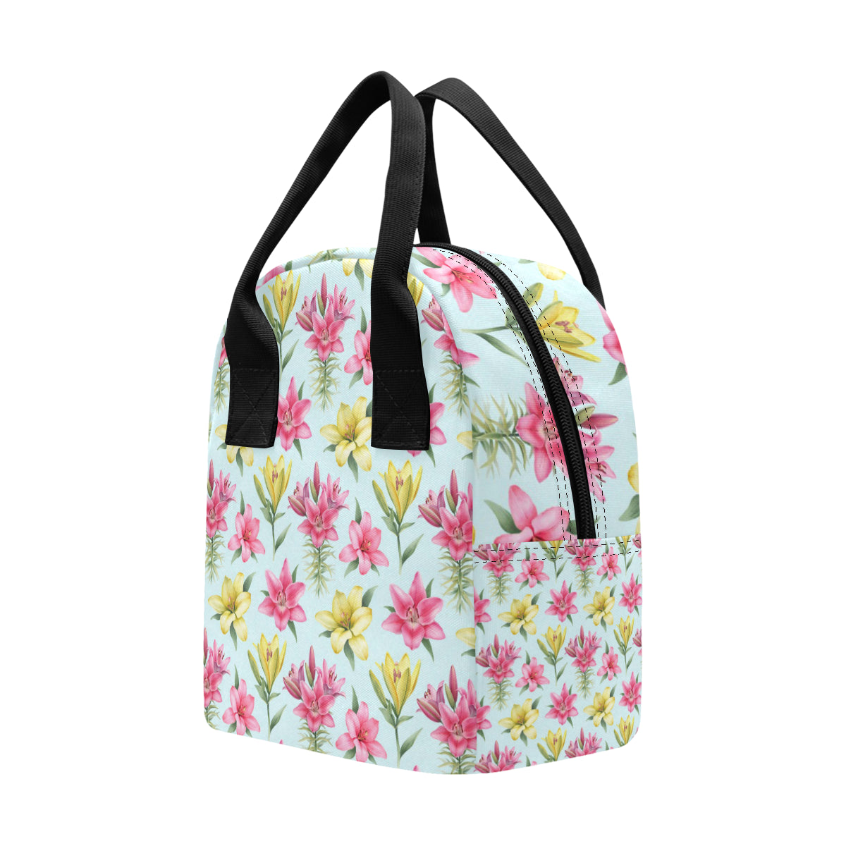 Lily Pattern Print Design LY010 Insulated Lunch Bag