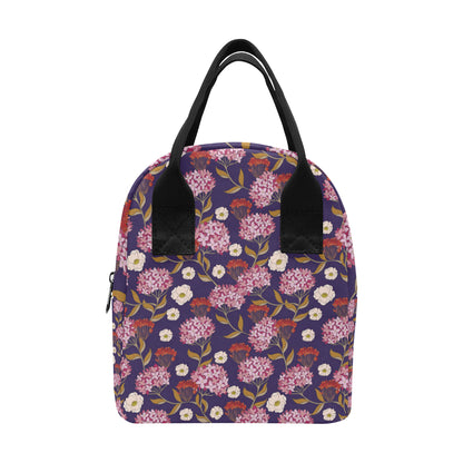 Hydrangea Pattern Print Design HD010 Insulated Lunch Bag
