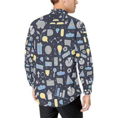 Accounting Financial Pattern Print Design 04 Men's Long Sleeve Shirt