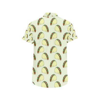 Taco Pattern Print Design TC05 Men's Short Sleeve Button Up Shirt