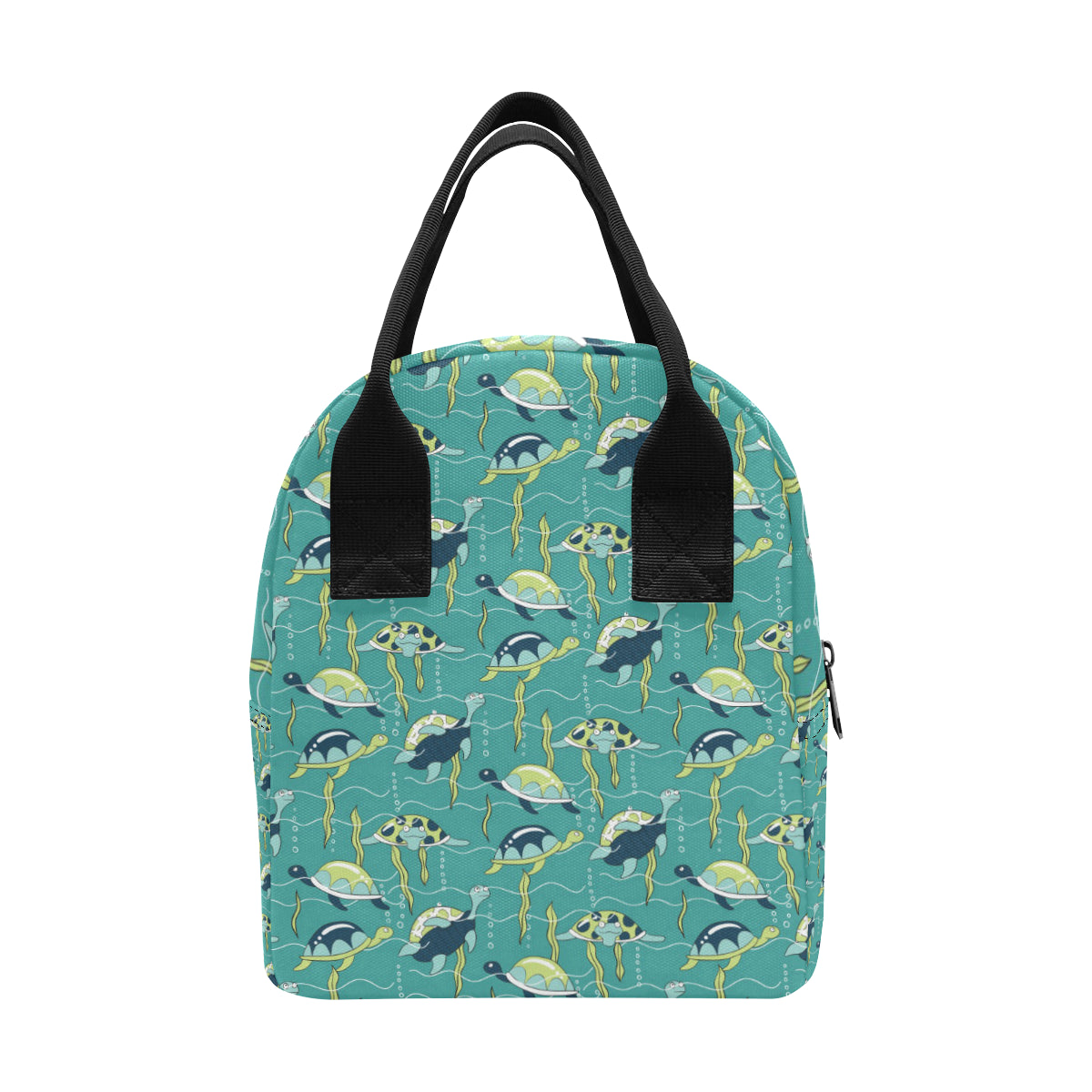 Sea Turtle Pattern Print Design T08 Insulated Lunch Bag