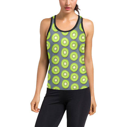 Kiwi Pattern Print Design KW06 Women's Racerback Tank Top