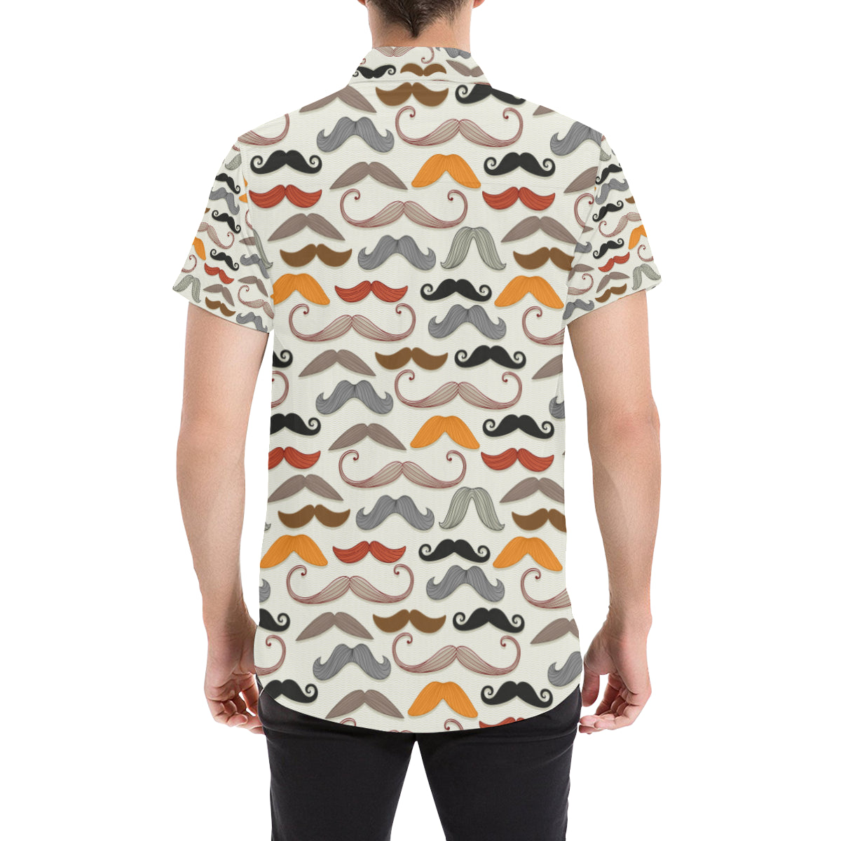 Mustache Pattern Print Design A02 Men's Short Sleeve Button Up Shirt
