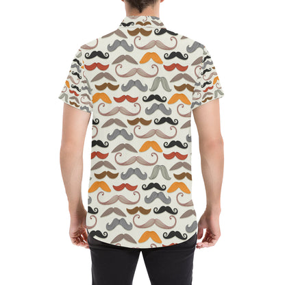 Mustache Pattern Print Design A02 Men's Short Sleeve Button Up Shirt