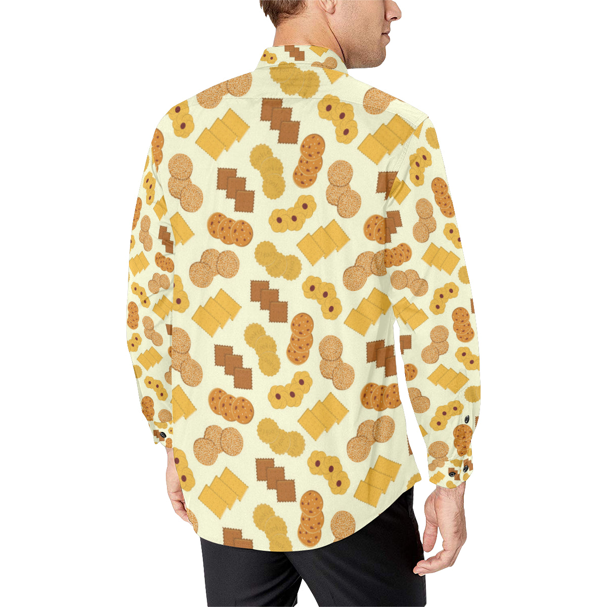 Cookie Pattern Print Design 06 Men's Long Sleeve Shirt
