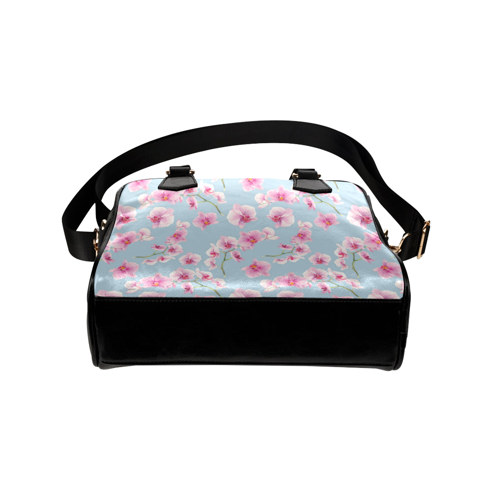 Orchid Pattern Print Design A01 Shoulder Handbag