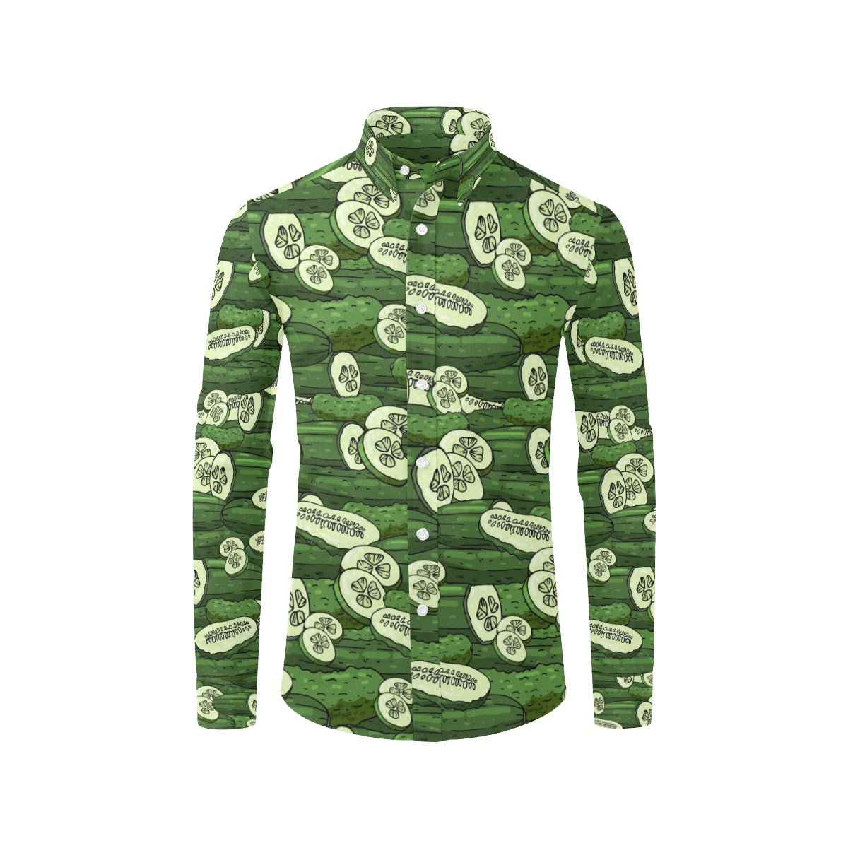 Cucumber Pattern Print Design CC01 Men's Long Sleeve Shirt