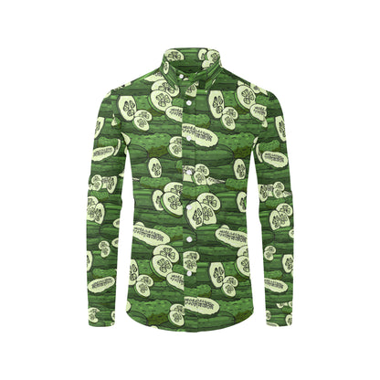 Cucumber Pattern Print Design CC01 Men's Long Sleeve Shirt