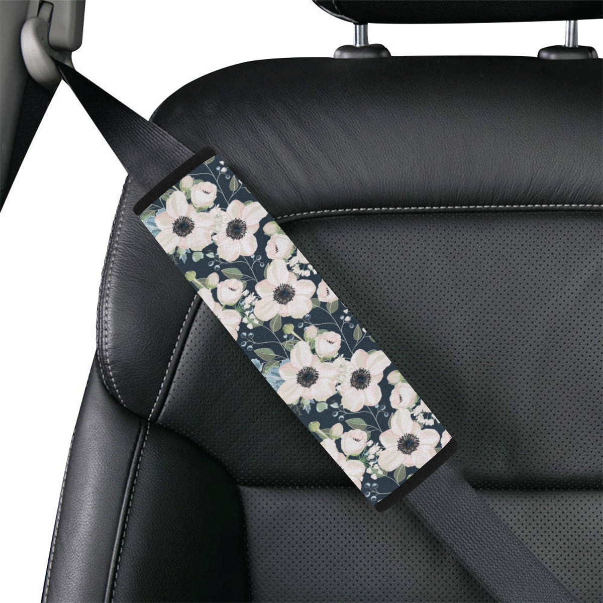 Anemone Pattern Print Design AM02 Car Seat Belt Cover