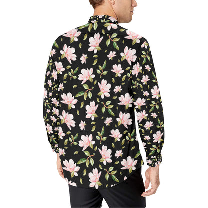 Magnolia Pattern Print Design MAG01 Men's Long Sleeve Shirt