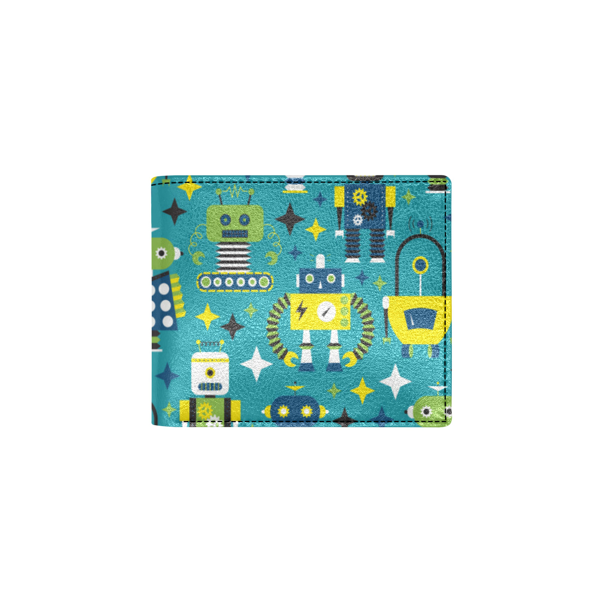 Robot Pattern Print Design A02 Men's ID Card Wallet