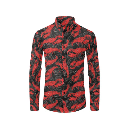 Lobster Pattern Print Design 04 Men's Long Sleeve Shirt